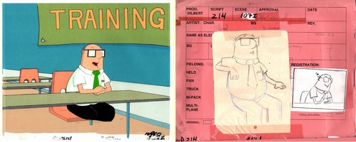 Set of (8) DILBERT Animation Cels w/ glossy or semi gloss Backgrounds + Extras - Picture 14 of 14