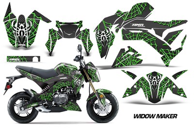 MX Decal Graphic Kit Dirt Bike For Kawasaki Z125 PRO 2017-2023 WIDOW GREEN