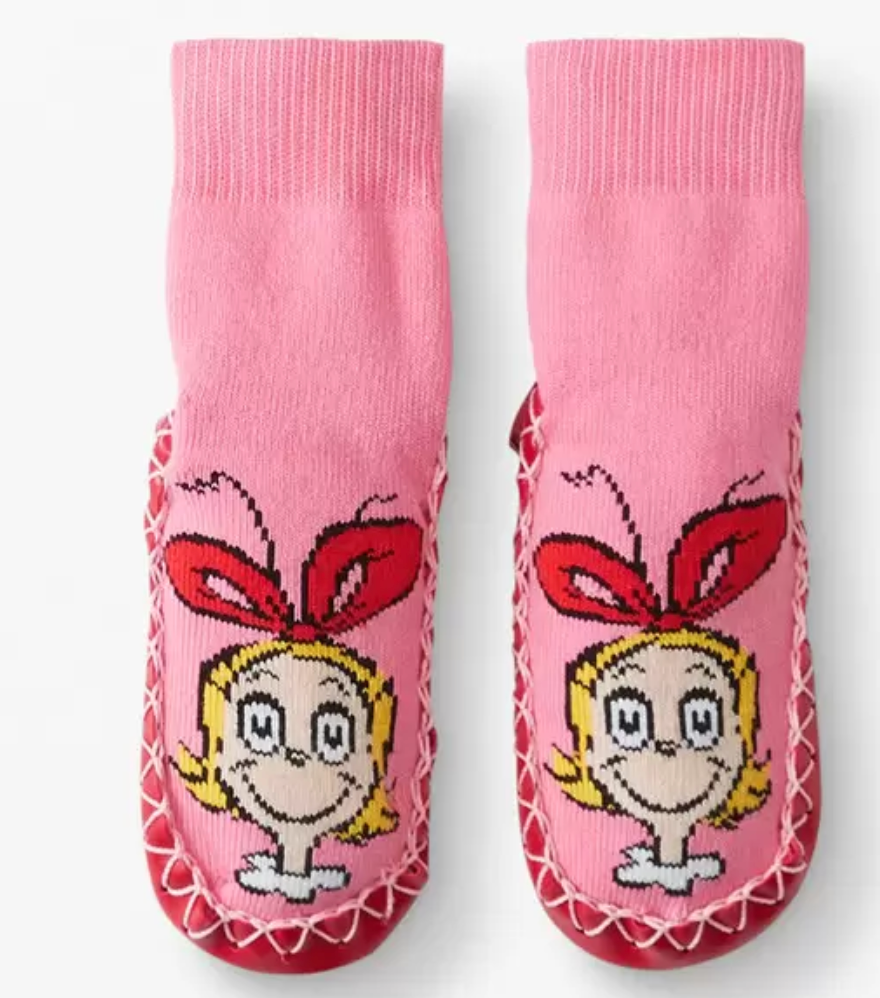 NWT Hanna Andersson Baby 0-6 month Dr Seuss Cindy Lou Who Slipper