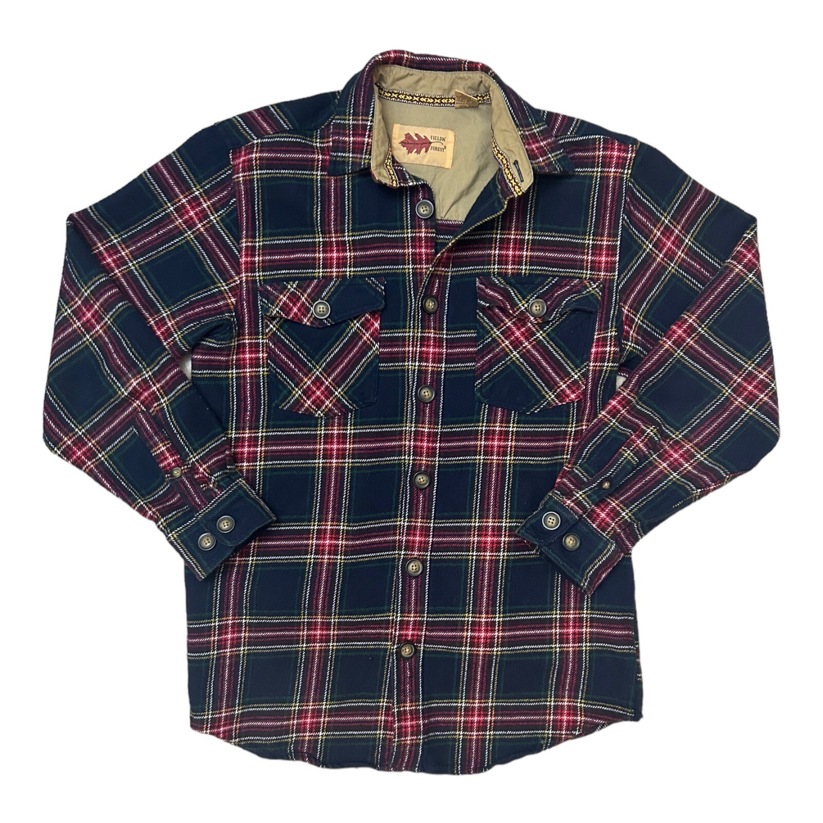 Field N Forest Mens Heavy Flannel Shirt Medium, Plaid Gem