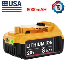 Pack For DeWalt 20V 20 Volt Max XR 8.0AH Lithium Ion Battery  DCB204-2 DCB205-2
