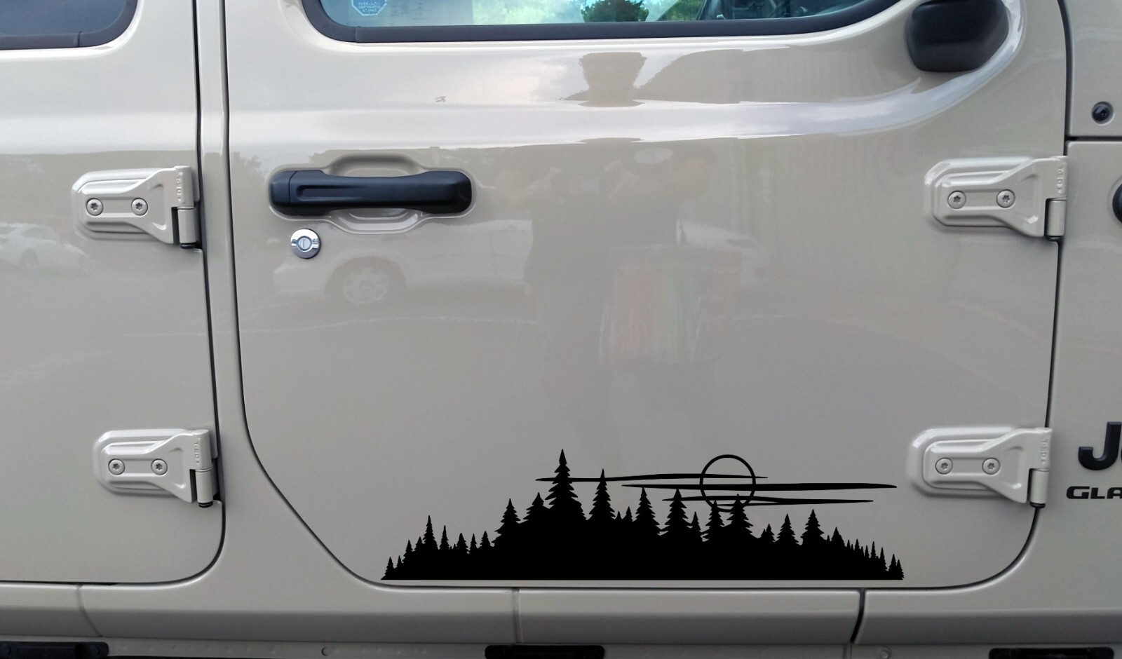 Moon Forest Tree Line Scene Vinyl Decal V2 | RV Graphics Camping | Sticker