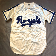 New Ebbets Field Flannels 1946 Montreal Royals Satin Baseball Jersey Sz Small