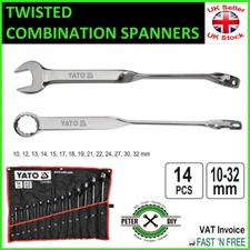 TWISTED COMBINATION SPANNERS 14 Pcs Sizes 10-32mm Spanner Yato YT-01865