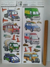 Trucks & Buses Automobile Children Wall Wallies REMOVEABLE WALL DECOR