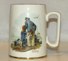 NORMAN ROCKWELL MUSEUM Looking Out To Sea Mug Cup Ceramic Nautical 10oz. 