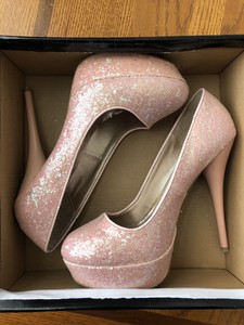 light pink sparkly heels