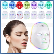 Máscara LED para el cuidado de la piel facial de 7-1 colores azul rojo máscara de terapia de luz para rostro