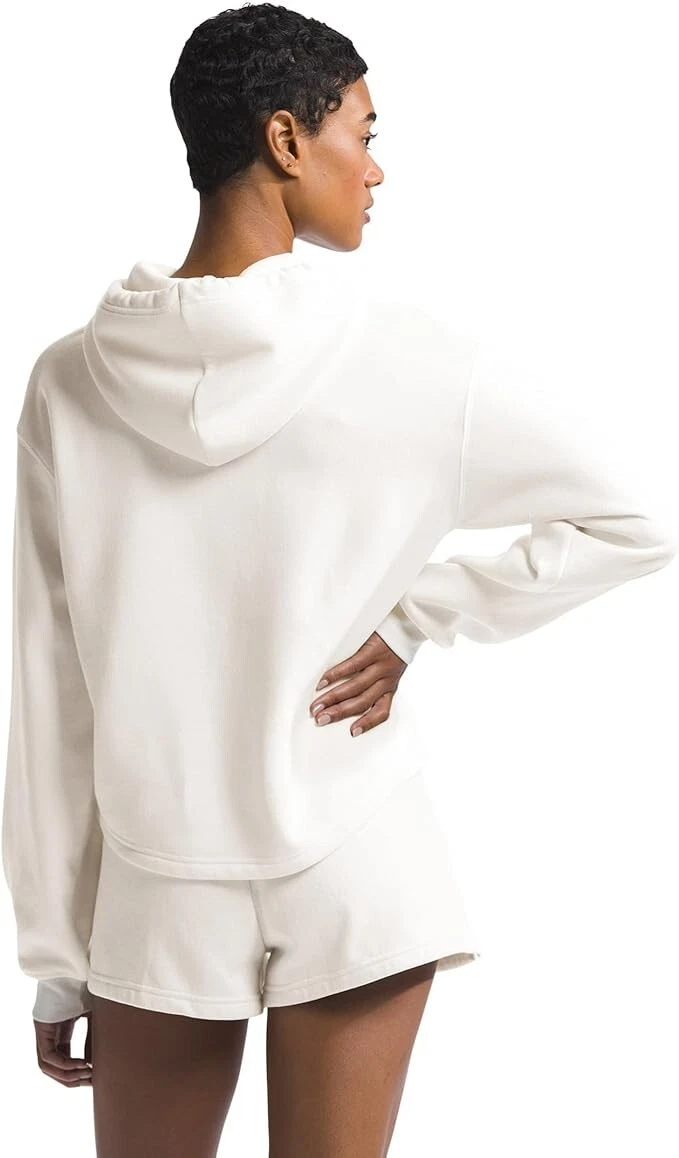 OFF WHITE The North Face Felpa Donna Cropped con Cappuccio Evoluzione Pullover Alto Basso Off White XL