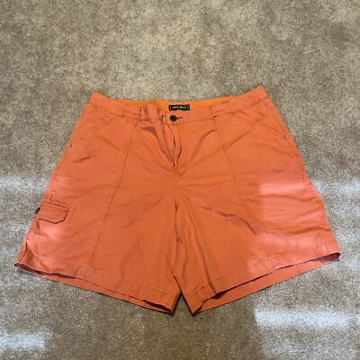NEW Eddie Bauer women vintage orange bermuda cargo shorts sz