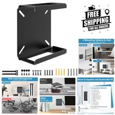 Shock Resistant Metal Mini PC Mount for Seamless Wall/Input Desk Installation