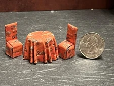 Dollhouse Miniature Kitchen Table Chairs E 1:48 quarter scale F184 DollysGallery