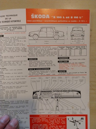 REVUE TECHNIQUE SKODA S 110 R Coupe 1000 1100 MB S 100 S 110 MBG MBX L LS - Picture 12 of 12
