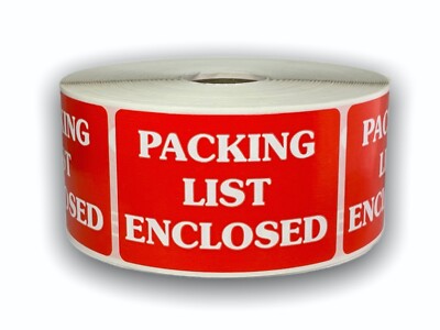 2x3 PACKING LIST ENCLOSED Labels Shipping Adhesive Stickers (4) RLS of 500 EA
