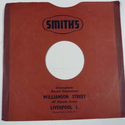 10'' 78rpm gramophone record sleeve SMITH's Williamson Street Liverpool