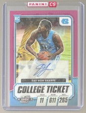 2021-22 Contenders Optic Day'ron Sharpe Rookie College Ticket Aut/25 NC/Nets