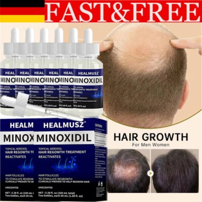 HEALMUSZ 6 Monats-Vorrat Extra Strength MINOXIDIL 5% Serum Haarwachstum FÜR MÄNNER 6 Stk
