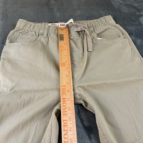 Levi's Pull On Pants Straight Fit Elastic Waist Khaki Boys Size 18 29x31" NWT - Picture 10 of 11