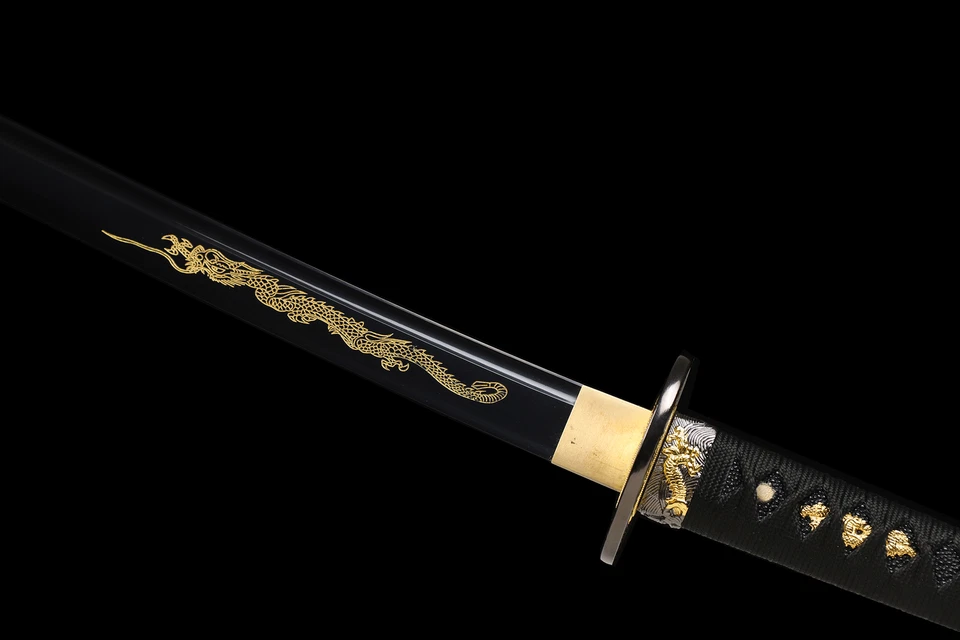 Handmade Black Blade Japanese Samurai Katana Sword 1095 High Carbon Steel Sharp - Image 2 of 4