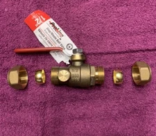 Ball Valve Stop & Waste 1/2-In Brass CXC Compression 1/4-turn Handle Full Port