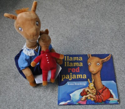 Cuddle Barn Mama Llama Reading Llama Llama Red Pajama to Baby Llama with Book