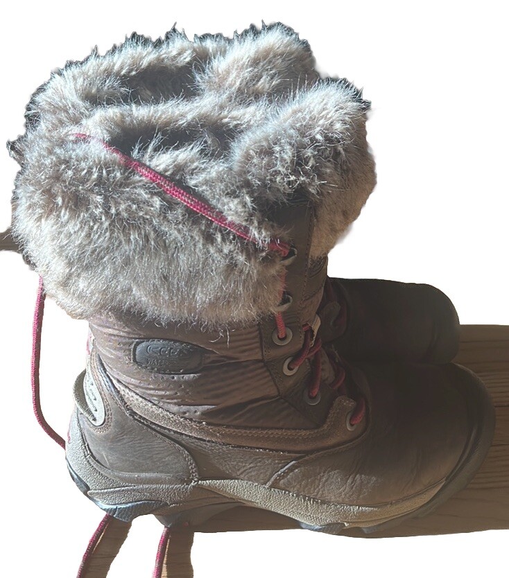 Stivali KEEN Secchi Caldi 25 F 200 Grammi Isolamento Marrone Invernali Donna Taglia 8 Pelliccia 90