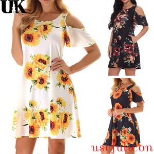 sunflower cold shoulder dress