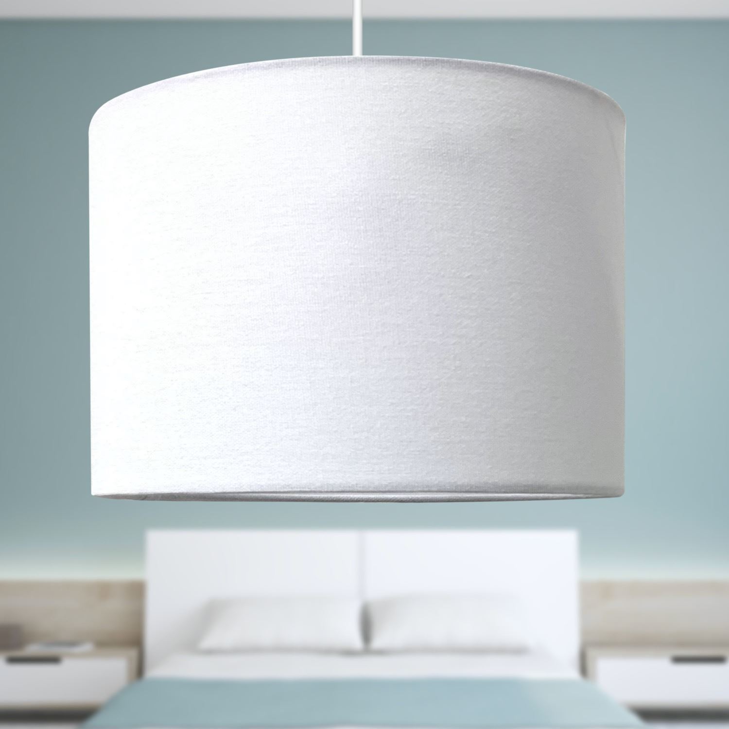 Set of 2 Modern 25cm White Linen Easy Fit Pendant Light Shade Table Lamp Shades eBay