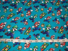 NEW Rare Discontinue Super Mario 100 Cotton Fabric Sold by FQ Fat Quarter
