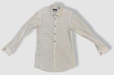  142 Hugo Boss Men Slim-Fit White French-Cuff Tuxedo Dress Shirt Size 14.5 32/33