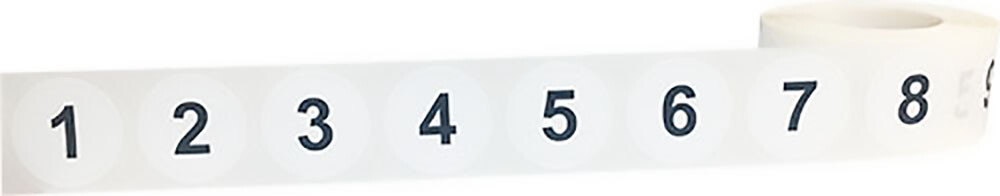 Repeating Consecutive Numbers 1-10 Stickers, 1 Inch Round, 50 Sets