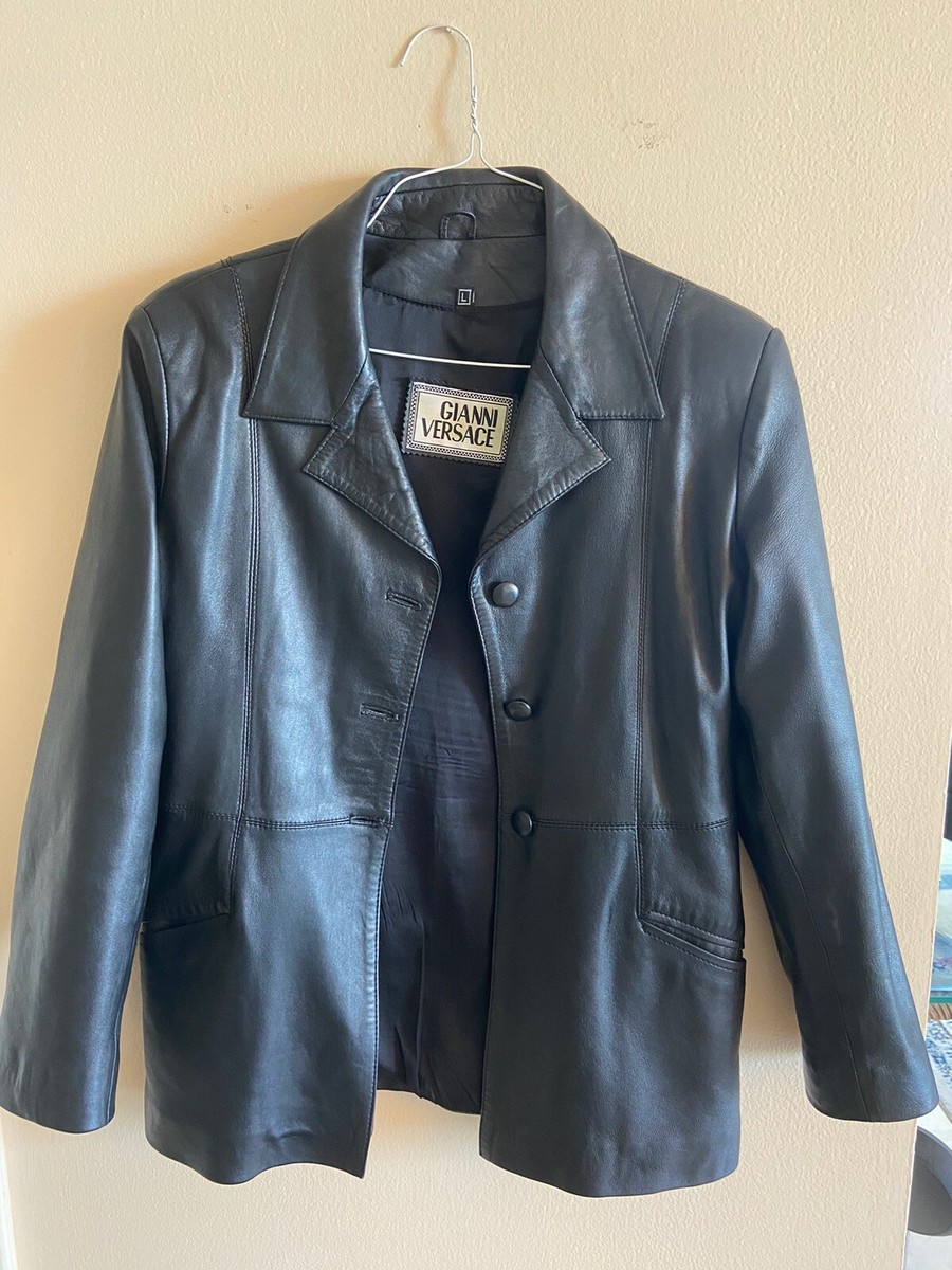 AUTHENTIC GIANNI VERSACE RARE Vintage Womens Leather Blazer
