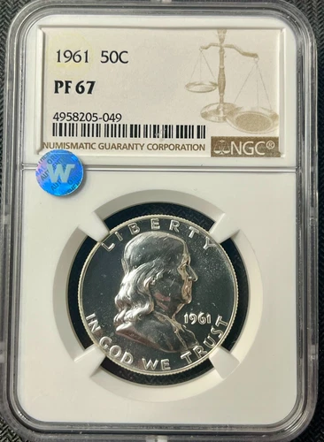 1961 Silver Proof Franklin Half Dollar NGC PF 67 Sight White Sticker