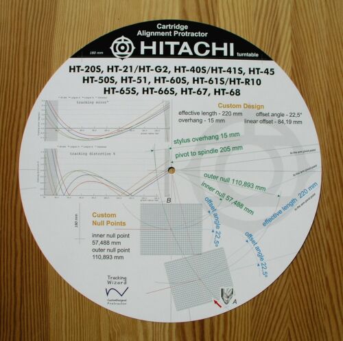 Hitachi HT-20S/40S/45/50S/51/60S/61S/65S/66S/67 Cartridge Alignment Protractor - Afbeelding 1 van 7