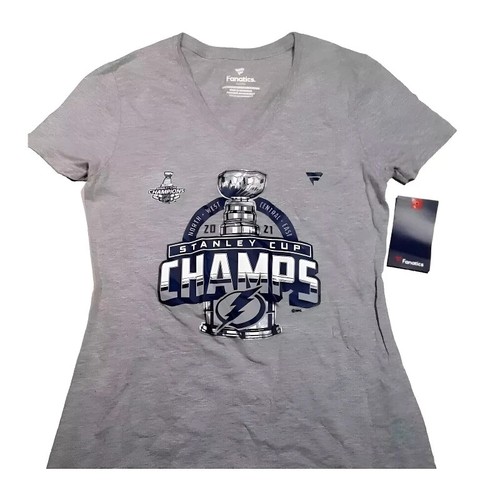 Tampa Bay Lightning NHL 2021 Stanley Cup Champions Fanatics Shirt Small Womens