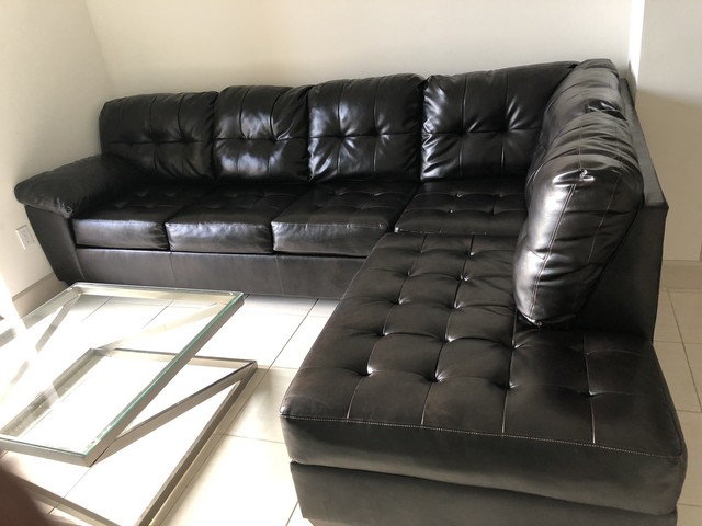 Brown And Tan Ashley L Shaped Sectional For Sale Online Ebay