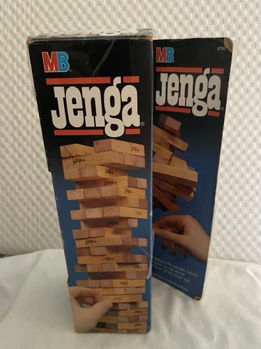 VINTAGE Jenga COMPLETE Milton Bradley 1986 Classic Building Game Vintage