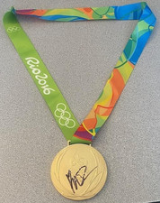 KLAY THOMPSON SIGNED AUTO REPLICA RIO OLYMPICS MEDAL PSA *GOLDEN STATE WARRIORS*