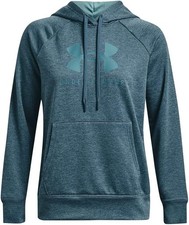NEW Women's Under Armour Shoreline Terry Pullover Hoodie, blue, XS