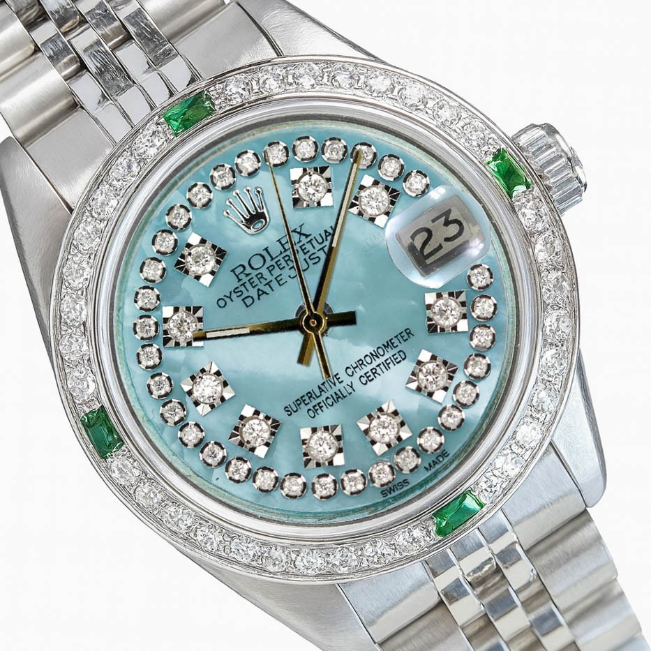Rolex Datejust Stainless Steel String Blue