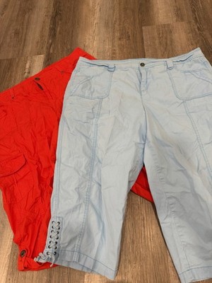 STYLE AND CO WOMEN CASUAL LOUNGE XL PANTS SET BUNDLE CAPRI RED BLUE