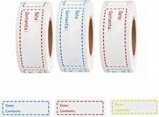 Freezer Labels 375pcs - 3"x1" Self-Adhesive Removable 3 x 1 inch, Multicolor