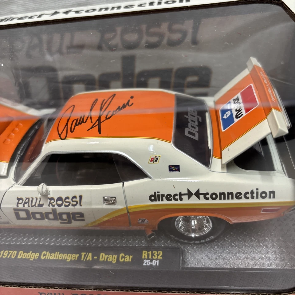 Firmado por Paul Rossi - Dodge Challenger T/A 1970 coche de arrastre - M2 - R132 25-01 1-24 Foto 3 de 4