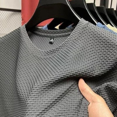 Men's Cooling Mesh T-Shirt Ice Silk Breathable Short Sleeve Summer Quick Dry Tee