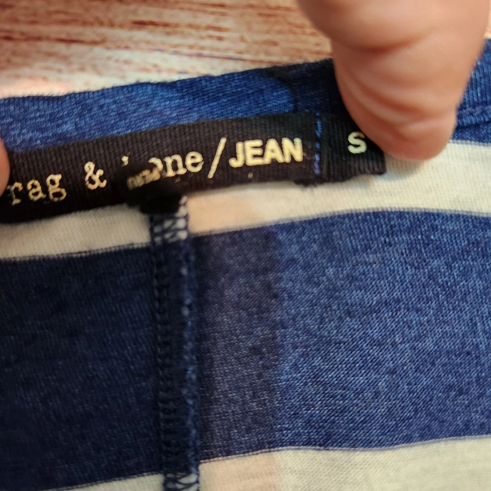 Rag & Bone Jean Blue White Striped Women's Tank Top Small Comfy 100% Cotton - Image 4 of 4