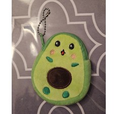 Cute Avocado Plush Coin Purse Keychain Bag Charm Kawaii Green Novelty New