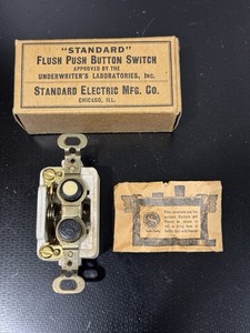 AntiqueMother Of Pearl Push Button Light Switch Fix ON/OFF Throw 5A 10A USA NIB