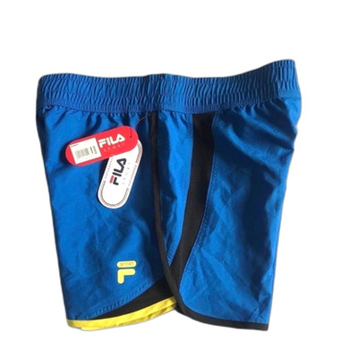 NWT Fila Shorts Girls M 10/12 Athletic Sports Unlined Blue Black Yellow Gym NEW
