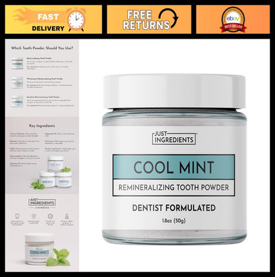 Fluoride-Free Remineralizing Tooth Powder - Whitens Teeth, Freshens Breath, Vega
