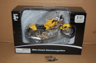 Kid Connection Ducati Monster Motorcycle 1:18 Diecast  Yellow